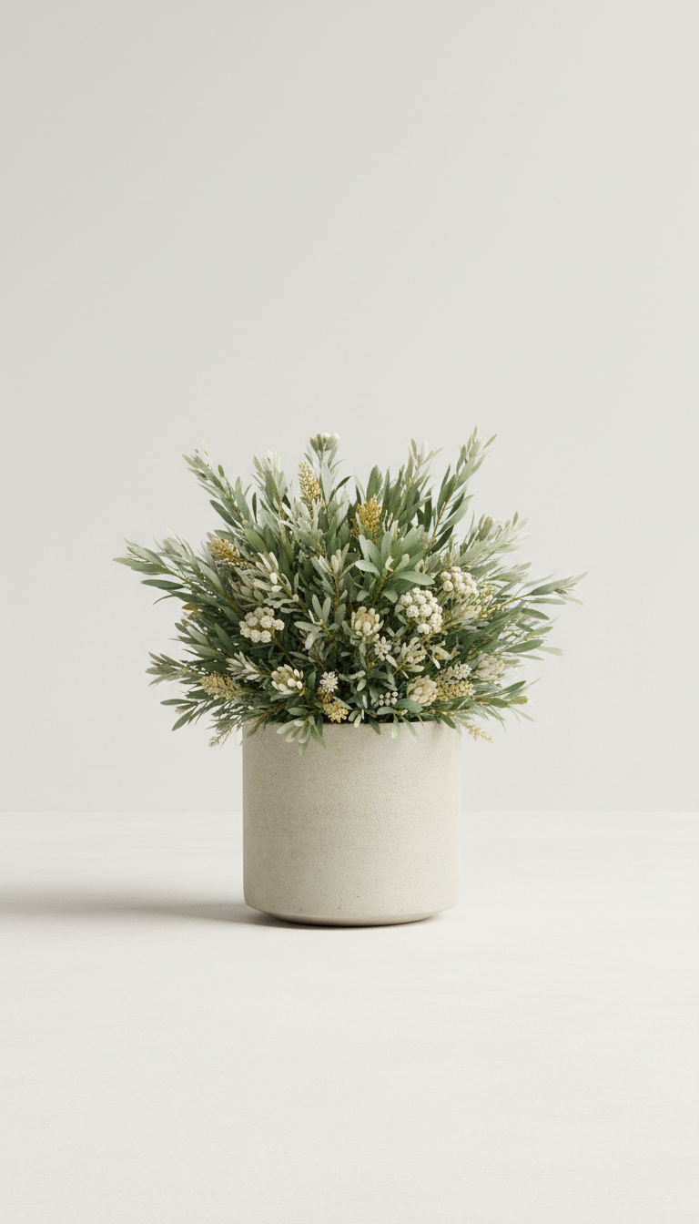 Fynbos mix in stone textured vessel