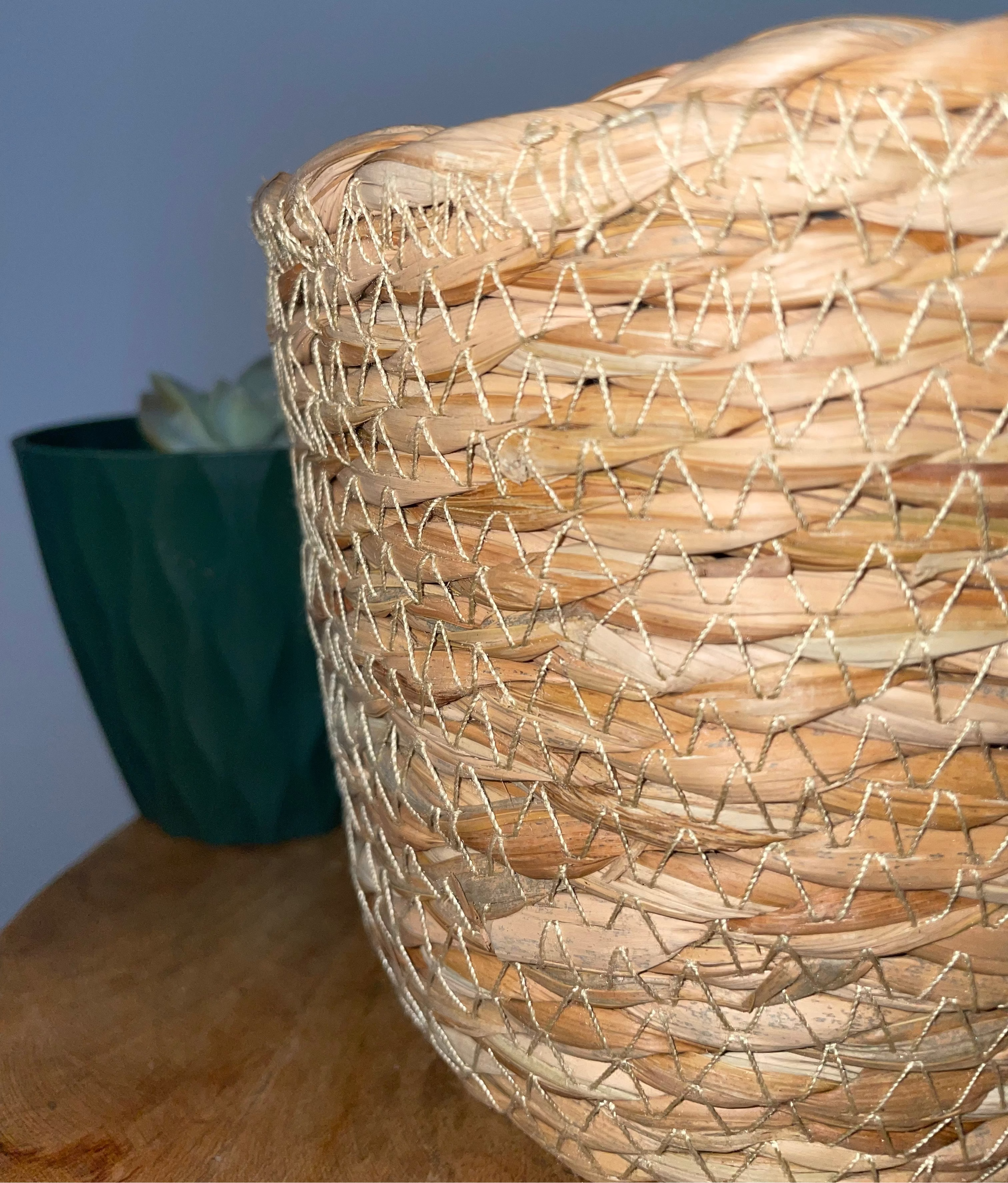 Handwoven Seagrass Plant Basket