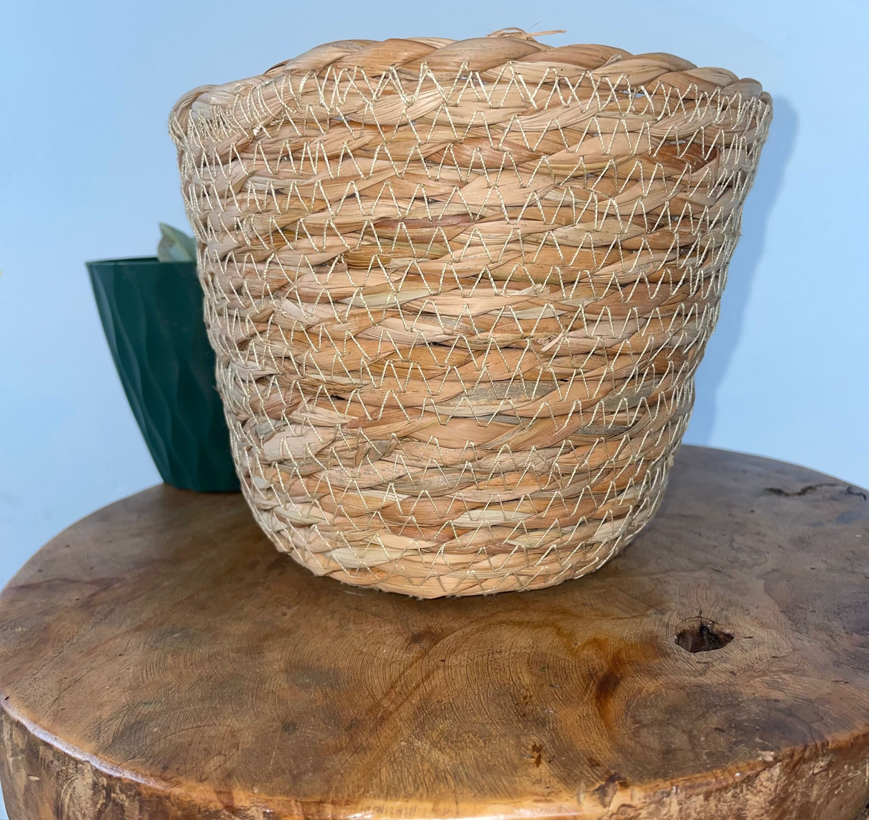 Handwoven Seagrass Plant Basket